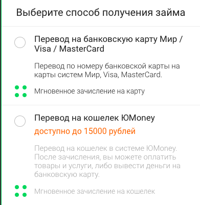 Выбор способа получения микрокредита